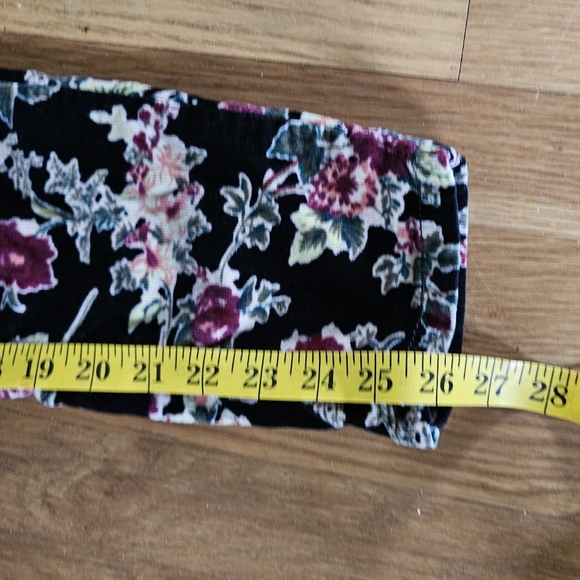 Free People Floral Corduroy Stretch Pants Women's Size 28" Waist X 26" Inseam - Picture 12 of 15
